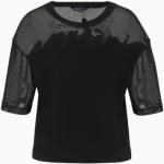 Magliette & T-shirt nere M di cotone Bio mezza manica con manica corta per Donna Giorgio Armani Exchange 