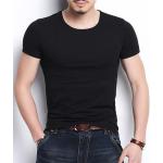 Magliette & T-shirt eleganti nere M tinta unita traspiranti a girocollo mezza manica con scollo rotondo per Uomo 