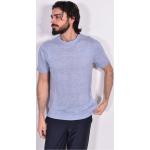 T shirt Daniele Fiesoli lino extrafine azzurro