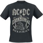 Magliette & T-shirt nere 5 XL taglie comode di cotone con scollo tondo mezza manica con scollo rotondo per Uomo AC/DC 