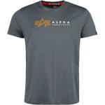 Magliette & T-shirt grigie XL di cotone con scollo tondo con scollo rotondo per Uomo Alpha Industries Inc. 
