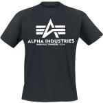 Magliette & T-shirt nere M taglie comode di cotone con scollo tondo mezza manica con scollo rotondo per Uomo Alpha Industries Inc. Basic 