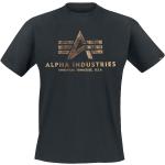 Magliette & T-shirt nere 3 XL taglie comode di cotone con scollo tondo mezza manica con scollo rotondo per Uomo Alpha Industries Inc. Basic 