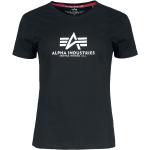 Magliette & T-shirt nere XL di cotone con scollo tondo con scollo rotondo per Donna Alpha Industries Inc. Basic 