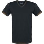 Magliette & T-shirt nere 5 XL taglie comode di cotone con scollo a V mezza manica con scollo a V per Uomo Black Premium by EMP 