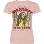T-Shirt di Bob Marley - One Love Clouds - S - Donna - rosa pallido
