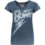 Magliette & T-shirt blu XL di cotone con scollo tondo mezza manica con scollo rotondo per Donna David Bowie 