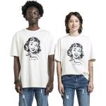 Magliette & T-shirt urban crema XXL taglie comode di cotone con scollo tondo mezza manica con scollo rotondo per Donna 