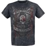 Magliette & T-shirt nere XXL taglie comode di cotone batik con scollo tondo mezza manica con scollo rotondo per Uomo Five Finger Death Punch 