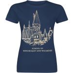 Magliette & T-shirt blu XL di cotone con scollo tondo mezza manica con scollo rotondo per Donna Harry Potter Hogwarts 