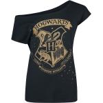 Magliette & T-shirt nere XXL di cotone mezza manica con scollo a barca per Donna Harry Potter 