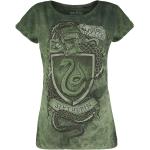 Magliette & T-shirt verdi M di cotone con scollo tondo mezza manica con scollo rotondo per Donna Harry Potter Slytherin 