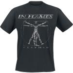 Magliette & T-shirt nere XL di cotone con scollo tondo mezza manica con scollo rotondo per Uomo In Flames 