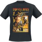 Magliette & T-shirt nere XXL taglie comode di cotone con scollo tondo mezza manica con scollo rotondo per Uomo Indiana Jones 