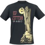 Magliette & T-shirt nere XXL taglie comode di cotone con scollo tondo mezza manica con scollo rotondo per Uomo Led Zeppelin 
