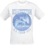 Magliette & T-shirt bianche XXL taglie comode di cotone con scollo tondo mezza manica con scollo rotondo per Uomo Led Zeppelin 