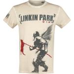 Magliette & T-shirt crema M di cotone batik con scollo tondo mezza manica con scollo rotondo per Uomo Linkin Park 