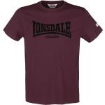 Magliette & T-shirt bordeaux XXL di cotone con scollo tondo mezza manica con scollo rotondo per Uomo Lonsdale 