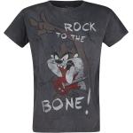 T-Shirt di Looney Tunes - Tasmanian Devil - Rock To The Bone - S a 4XL - Uomo - grigio
