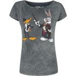 Magliette & T-shirt grigie L di cotone batik mezza manica con scollo a barca per Donna Baby Looney Tunes Looney Tunes 