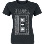 Magliette & T-shirt nere XL di cotone con scollo tondo mezza manica con scollo rotondo per Donna Nirvana 