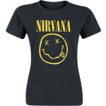 Magliette & T-shirt nere XXL di cotone con scollo tondo mezza manica con scollo rotondo per Donna Nirvana 