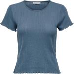 Magliette & T-shirt blu L di cotone con scollo tondo mezza manica con scollo rotondo per Donna Only 
