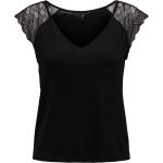 Magliette & T-shirt nere L in viscosa con scollo a V mezza manica con scollo a V per Donna Only 