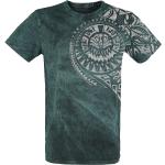 T-Shirt di Outer Vision - Burned Tattoo - S a 4XL - Uomo - verde/nero