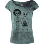 T-Shirt di Outer Vision - Skeleton Lovers - S a 4XL - Donna - turchese