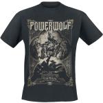 Magliette & T-shirt nere L di cotone con scollo tondo mezza manica con scollo rotondo per Uomo Powerwolf 