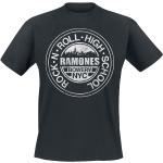 Magliette & T-shirt nere M taglie comode di cotone con scollo tondo mezza manica con scollo rotondo per Uomo Ramones 
