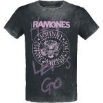 Magliette & T-shirt grigie XXL di cotone con scollo tondo mezza manica con scollo rotondo per Donna Ramones 