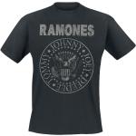 Magliette & T-shirt nere 5 XL taglie comode di cotone con scollo tondo mezza manica con scollo rotondo per Uomo Ramones 