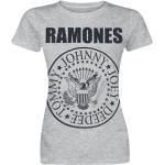 Magliette & T-shirt grigie XL di cotone con scollo tondo mezza manica con scollo rotondo per Donna Ramones 
