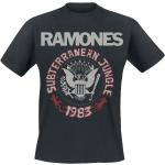 Magliette & T-shirt nere XXL taglie comode di cotone con scollo tondo mezza manica con scollo rotondo per Uomo Ramones 