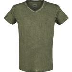 Magliette & T-shirt verde oliva XXL di cotone con scollo a V mezza manica con scollo a V per Uomo RED by EMP 