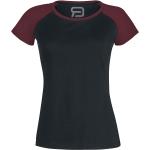 T-Shirt di RED by EMP - Short Raglan Road - S a 5XL - Donna - nero/bordeaux