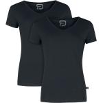 T-Shirt di RED by EMP - Double-Pack V-Neck T-Shirts - XS a 5XL - Donna - nero