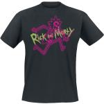 Magliette & T-shirt nere XL di cotone con scollo tondo mezza manica con scollo rotondo per Uomo Rick and Morty 