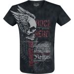 Magliette & T-shirt nere 5 XL taglie comode di cotone con scollo a V mezza manica con scollo a V per Uomo rock rebel by emp 