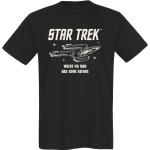 Magliette & T-shirt nere XXL taglie comode di cotone con scollo tondo mezza manica con scollo rotondo per Uomo Star Trek 