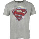 Magliette & T-shirt grigie XXL taglie comode di cotone con scollo tondo mezza manica con scollo rotondo per Uomo Superman 
