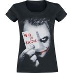 Magliette & T-shirt nere L di cotone con scollo tondo mezza manica con scollo rotondo per Donna Batman Joker 