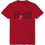 Magliette & T-shirt rosse L di cotone con scollo tondo mezza manica con scollo rotondo per Uomo Rolling stones 