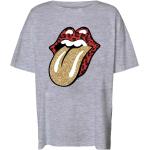 Magliette & T-shirt grigie XL di cotone con glitter con scollo tondo mezza manica con scollo rotondo per Donna Rolling stones 
