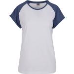 T-Shirt di Urban Classics - Ladies Contrast Raglan Tee - XS a XXL - Donna - bianco/blu