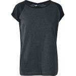 T-Shirt di Urban Classics - Ladies Contrast Raglan Tee - XS a 5XL - Donna - carbone/nero