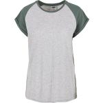 T-Shirt di Urban Classics - Ladies Contrast Raglan Tee - XS a XL - Donna - grigio/verde