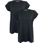 Magliette & T-shirt urban nere 5 XL taglie comode di cotone mezza manica con scollo a barca per Donna Urban Classics 